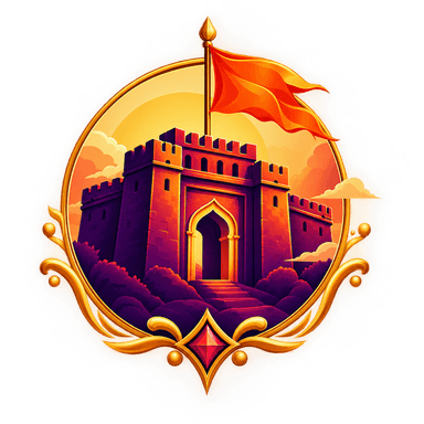 Golden fort and lotus emblem
